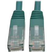 Tripp Lite Cat6 Cat5e Gigabit Molded Patch Cable RJ45 M/M 550MHz Green 35ft 35'' - RJ-45 for Computer, Printer, Gaming Console, Blu-ray Player, Photocopier, Router, Modem - 128 MB/s - Patch Cable - 35 ft - 1 x RJ-45 Male Network - 1 x RJ-4