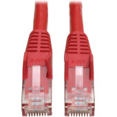 Tripp Lite Cat6 GbE Snagless Molded Patch Cable UTP Red RJ45 M/M 4ft 4&#39;&#39; - Category 6 for Network Adapter, Network Device, Server, Router, Switch, Hub, Modem - 128 MB/s - Patch Cable - 3.94 ft - 1 x RJ-45 Male Network - 1 x RJ-45 Male Netw