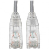 Tripp Lite Cat6 UTP Patch Cable (RJ45) - M/M, Gigabit, Snagless, Molded, Slim, Gray, 8 in. - 8" Category 6 Network Cable for Switch, Patch Panel, Hub, Workstation, Network Device, Router, Printer, Computer, Photocopier, Server, Modem - First End: 1 x
