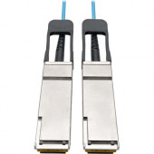 Tripp Lite QSFP+ to QSFP+ Active Optical Cable - 40Gb, AOC, M/M, Aqua, 30 m (98.4 ft.) - Fiber Optic for Switch, Server, Router, Network Device - 5 GB/s - 98.43 ft - 1 x QSFP+ Male Network - 1 x QSFP+ Male Network - 50/125 &micro;m - Aqua N28F-30M-AQ