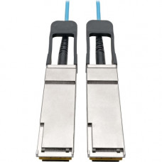 Tripp Lite QSFP+ to QSFP+ Active Optical Cable - 40Gb, AOC, M/M, Aqua, 2 m (6.6 ft.) - Fiber Optic for Switch, Server, Router, Network Device - 5 GB/s - 6.56 ft - 1 x QSFP+ Male Network - 1 x QSFP+ Male Network - 50/125 &micro;m - Aqua N28F-02M-AQ