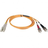 Tripp Lite 8M Duplex Multimode 62.5/125 Fiber Optic Patch Cable LC/ST 26'' 26ft 8 Meter - ST Male - LC Male - 26.25ft - Orange N318-08M