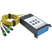 Tripp Lite 8.3/125 40GB -10GB Fiber Breakout Cassette MTP/MPO to 12 LC Dup - 12 Port(s) - 12 x Duplex - 3 x MT Port(s) - Aqua, Yellow N482-3M8L12S-B