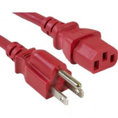 ENET 5-15P to C13 10ft Red External Power Cord / Cable NEMA 5-15P to IEC-320 C13 10A 18AWG 10'' - Lifetime Warranty N515-C13-RD-10F-ENC
