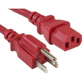 ENET 5-15P to C13 2ft Red External Power Cord / Cable NEMA 5-15P to IEC-320 C13 10A 18AWG 2'' - Lifetime Warranty N515-C13-RD-2F-ENC