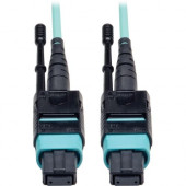 Tripp Lite 1M Fiber Optic Fan-out Cable Push / Pull Tab MTP/MPO to 8 x LC 40Gbase OM3 Plenum Aqua 3ft 3'' 1 Meter - 3.30 ft Fiber Optic Network Cable for Network Device - MTP Network - Second End: 8 x LC Network - Fan-out Cable - Aqua - Ro