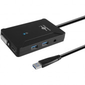Vantec USB 3.0 Dual Video Display Adapter with 2 USB 3.0 Port - 1 Pack - 1 x DVI, 1 x DVI-I, 1 x HDMI, DVI, HDMI NBV-320U3