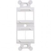 Panduit NetKey NK4106MFIW Faceplate Insert - 4 x Total Number of Socket(s) - Off White - Acrylonitrile Butadiene Styrene (ABS) - TAA Compliance NK4106MFIW