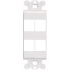 Panduit NK4RMFIW Faceplate Insert - 4 x Total Number of Socket(s) - Off White - Acrylonitrile Butadiene Styrene (ABS) - TAA Compliance NK4RMFIW