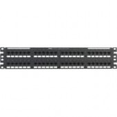 Panduit NetKey Network Patch Panel - 48 Port(s) - 48 x RJ-45 - 2U High - Black - 19" Wide - Rack-mountable - TAA Compliance NK6XPP48P