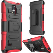 I-Blason Prime Carrying Case (Holster) Smartphone - Red - Impact Resistant - Polycarbonate, Silicone - Holster, Belt Clip NOTE5-PRIME-RD