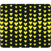 CENTON OTM Classic Prints Black Mouse Pad, Falling Yellow Hearts - Falling Yellow Hearts - Black - Rubber Base - Slip Resistant OP-MPV1BM-CLS-06