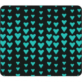 CENTON OTM Classic Prints Black Mouse Pad, Falling Turquoise Hearts - Falling Turquoise Hearts - Black - Rubber Base - Slip Resistant OP-MPV1BM-CLS-10