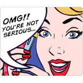 CENTON OTM POP Prints White Mouse Pad, Lady Lucy - Lady Lucy - White - Rubber Base - Slip Resistant OP-MPV1WM-POP-01