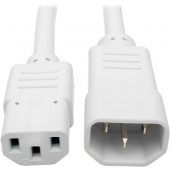 Tripp Lite 3ft Computer Power Extension Cord 10A 18 AWG C14 to C13 White 3'' - For Computer, Scanner, Printer, Monitor, Power Supply, Workstation - 230 V AC Voltage Rating - 10 A Current Rating - White P004-003-AWH