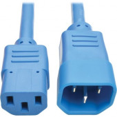 Tripp Lite 6ft Computer Power Extension Cord 10A 18 AWG C14 to C13 Blue 6&#39;&#39; - For Computer, Scanner, Printer, Monitor, Power Supply, Workstation - 230 V AC Voltage Rating - 10 A Current Rating - Blue P004-006-ABL