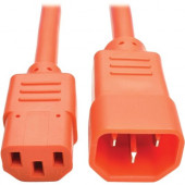 Tripp Lite 6ft Computer Power Extension Cord 10A 18 AWG C14 C13 Orange 6'' - For Computer, Scanner, Printer, Monitor, Power Supply, Workstation - 230 V AC Voltage Rating - 10 A Current Rating - Orange P004-006-AOR