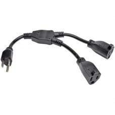 Tripp Lite 1ft Power Cord Extension Y Splitter Cable 5-15P to 5-15R 10A 18AWG 1'' - 10A, 18AWG (NEMA 5-15P to 2x NEMA 5-15R) 1-ft." - TAA Compliance P022-001-2