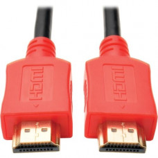 Tripp Lite 10ft High Speed HDMI Cable Digital A/V 4K x 2K UHD M/M Red 10'' - HDMI for Monitor, Projector, TV, iPad, A/V Receiver, Audio/Video Device, Blu-ray Player - 1.28 GB/s - 10 ft - 1 x HDMI Male Digital Audio/Video - 1 x HDMI Male Di