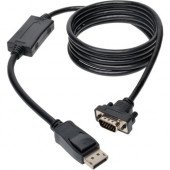 Tripp Lite 10ft DisplayPort to VGA Cable / DP to VGA Adpater Latches to HD15 M/M - DisplayPort/VGA for Monitor, Desktop Computer - 10 ft - 1 x DisplayPort Male Digital Audio/Video - 1 x HD-15 Male VGA - Black" P581-010-VGA