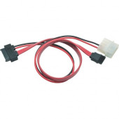 Tripp Lite 12in Slimline SATA to SATA LP4 Power Cable Adapter - LP4/SATA for Motherboard - 1 ft - 1 x SATA Male SATA/Power - 1 x LP4 Male Power, 1 x Male SATA - Red" - RoHS Compliance P948-12I