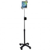 CTA Digital Compact Gooseneck Floor Stand for 7-13 Inch Tablets - Up to 13" Screen Support - 17.5" Height x 15.5" Width - Floor Stand - Black, Silver PAD-CGS