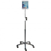 CTA Digital Heavy-Duty Gooseneck Floor Stand for 7-13 Inch Tablets - Up to 13" Screen Support - 58" Height - Floor - Aluminum, Chrome Plated PAD-HFS