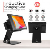 CTA Digital Quick Release Secure Table Kiosk w/ Inductive Charging Case - Table - Rubber, Metal PAD-ICCTK