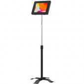 CTA Digital Compact Floor Stand with Universal Security Enclosure (Black) - Up to 10.2" Screen Support - 56.3" Height x 17.5" Width x 17.5" Depth - Floor Stand - Metal - Black PAD-PARAAFS