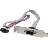 Startech.Com 1 Port 16in DB9 Serial Port Bracket to 10 Pin Header - Low Profile - 1 x DB-9 Male Serial - 1 x IDC Female - Gray - RoHS Compliance PLATE9M16LP