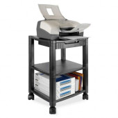 Kantek Three-shelf Mobile Printer/Fax Stand - 75 lb Load Capacity - 3 x Shelf(ves) - 24.3" Height x 17" Width x 13.3" Depth - Floor - Black - TAA Compliance PS540