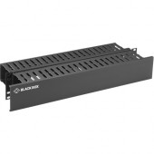 Black Box Horizontal Cable Manager - Matte Black - 2U Rack Height - 19" Panel Width - Carbon Steel - TAA Compliant - TAA Compliance RMT107A