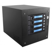 iStarUSA Compact Stylish 4 x 3.5" Hotswap mini-ITX Tower - Tower - Black, Blue - Aluminum, Galvanized Steel - 5 x Bay - Mini ITX Motherboard Supported - 1 x Fan(s) Supported - 4 x External 3.5" Bay - 1 x Internal 2.5" Bay - 1x Slot(s) - 2 x