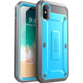 I-Blason Unicorn Beetle Pro Carrying Case (Holster) Apple iPhone X Smartphone - Blue - Shock Absorbing, Scratch Resistant, Blemish Resistant, Drop Resistant, Impact Resistant - Polycarbonate, Thermoplastic Polyurethane (TPU) - Holster, Belt Clip S-IPHXUBP