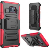 I-Blason Prime Carrying Case (Holster) Smartphone - Red - Impact Resistant, Shock Resistant - Silicone, Polycarbonate - Holster, Belt Clip S6EP-PRIME-RD
