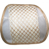 Qvs Premium Ergonomic Lumbar Back Support with Woven Pad - Elastic Strap, Lightweight, Durable, Ergonomic, Flexible, Pressure Reliever - 15.8" x 4" x 15.6" - Gold, Cream SC-2A