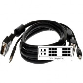 Connectpro 15-ft 2-in-1 DVI-I/USB KVM Cable - 15 ft DVI/USB KVM Cable for Video Device, KVM Switch - DVI-I (Single-Link) Male Video, Type A USB - DVI-I (Single-Link) Male Video, Type B USB - Black SDU-15