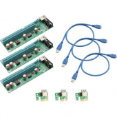 SYBA IO Crest PCI-E x1 to Powered x16 Riser Adapter Card USB 3.0 Extension Cable - 1 x PCI Express x16 PCI Express SI-PEX60017