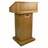 AmpliVox Victoria Lectern - 47" Height x 27" Width x 22" Depth - Natural Oak, Clear Lacquer - Solid Wood, Solid Hardwood SN3020-OK