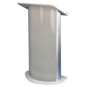 AmpliVox SN3125 - Curved Gray Granite Lectern - Rectangle Top - 26.75" Table Top Width x 17.50" Table Top Depth x 0.75" Table Top Thickness - 48.75" Height - Gray Granite SN3125