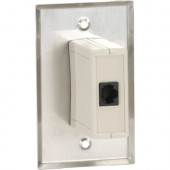 Black Box Wallplate Data Isolator - Stainless Steel, 10/100-Mbps, 4K - 1 x Total Number of Socket(s) - Stainless Steel - 1 x RJ-45 Port(s) - TAA Compliant SP4001A