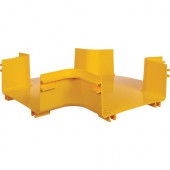 Tripp Lite Toolless Horizontal 4-Way Junction for Fiber Routing System, 240 mm (10 in) - Yellow - Polyvinyl Chloride (PVC) SRFC10JUNT4