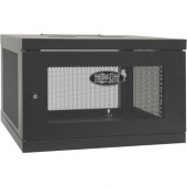 Tripp Lite 6U Wall Mount Rack Enclosure Cabinet Knock Down w/Doors & Sides - 19" 6U Wide x 16.50" Deep Wall Mountable for LAN Switch, Patch Panel - Black Powder Coat - Steel - 200 lb x Maximum Weight Capacity - 200 lb x Static/Stationary Wei