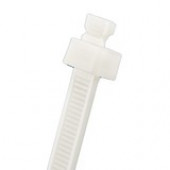 PANDUIT Sta-Strap Releasable Cable Tie - Natural - 100 Pack - 18 lb Loop Tensile - TAA Compliance SST1M-C