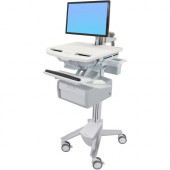 Ergotron StyleView Cart with LCD Arm, 1 Tall Drawer (1x1) - Up to 24" Screen Support - 37.04 lb Load Capacity - Floor - Plastic, Aluminum, Zinc-plated Steel SV43-12B0-0