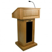 AmpliVox SW3020 - Wireless Victoria Lectern - 47" Height x 27" Width x 22" Depth - Clear Lacquer, Oak - Solid Wood, Solid Hardwood SW3020-OK