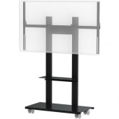 Video Furniture International VFI Mobile Interactive Stand For Single/Dual Monitors - Up to 70" Screen Support - 250 lb Load Capacity - 1 x Shelf(ves) - 68" Height x 60" Width x 22" Depth - Floor - Steel - Black SYZ80-CS70-B