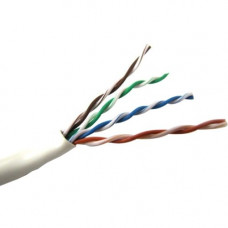 Weltron Cat5E UTP 350 MHz Solid PVC CMR Cable - 1000 ft Category 5e Network Cable for Network Device - Bare Wire - Bare Wire - White T2404L5E