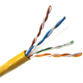 Weltron 1000ft Cat6 UTP 550 MHz Solid PVC CMR Cable - Yellow - 1000 ft Category 6 Network Cable for Network Device - Bare Wire - Bare Wire - Yellow T2404L6-YL
