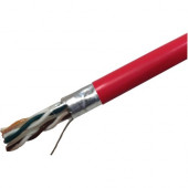 Weltron CAT6 Solid Shielded (CMR) Network Cable - 1000 ft Category 6 Network Cable for Network Device - First End: 1 x Bare Wire - Second End: 1 x Bare Wire - Shielding - 23 AWG - Red T2404L6SH-RD